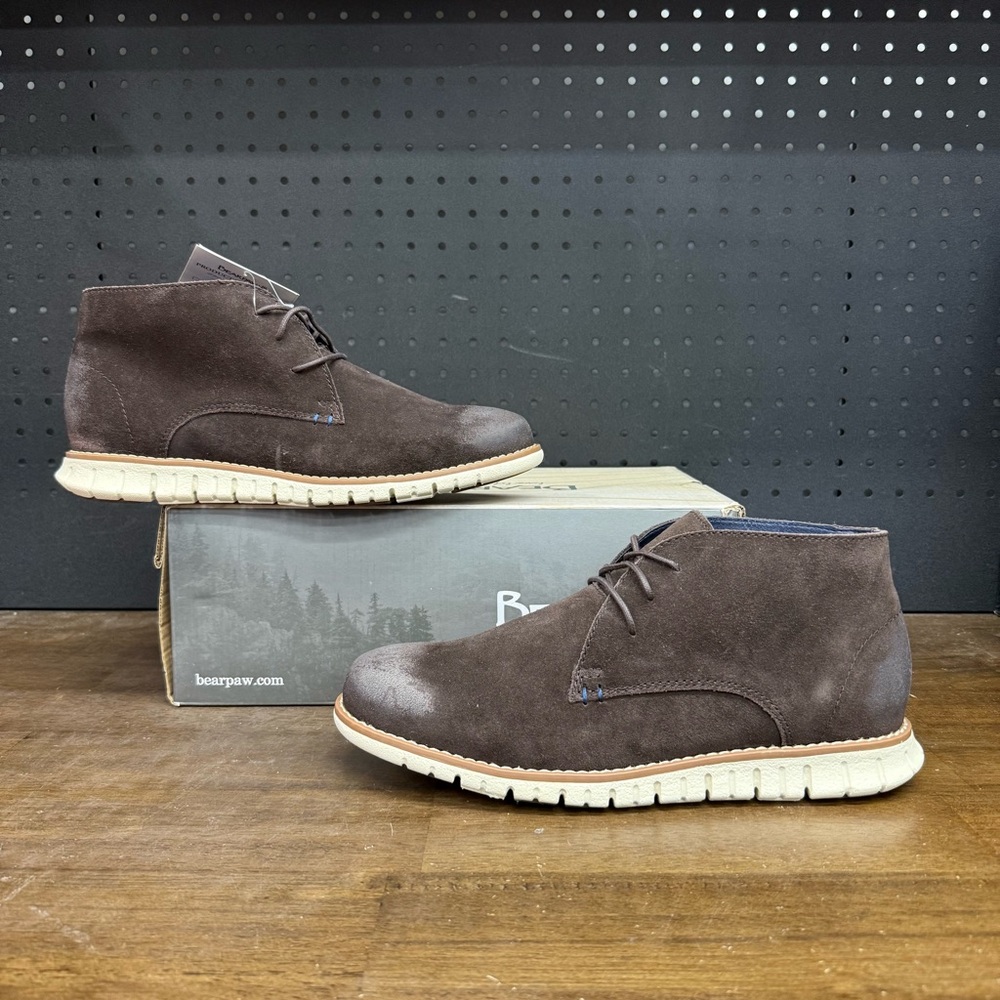 New W/ Box! Men's Bearpaw Gabe Chukka Casual Dress Brown Suede Boots Size 9